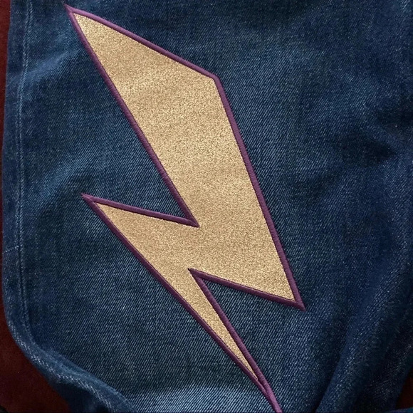 Moschino Glitter Patches Jeans Sz 26 NWT - Picture 5 of 7